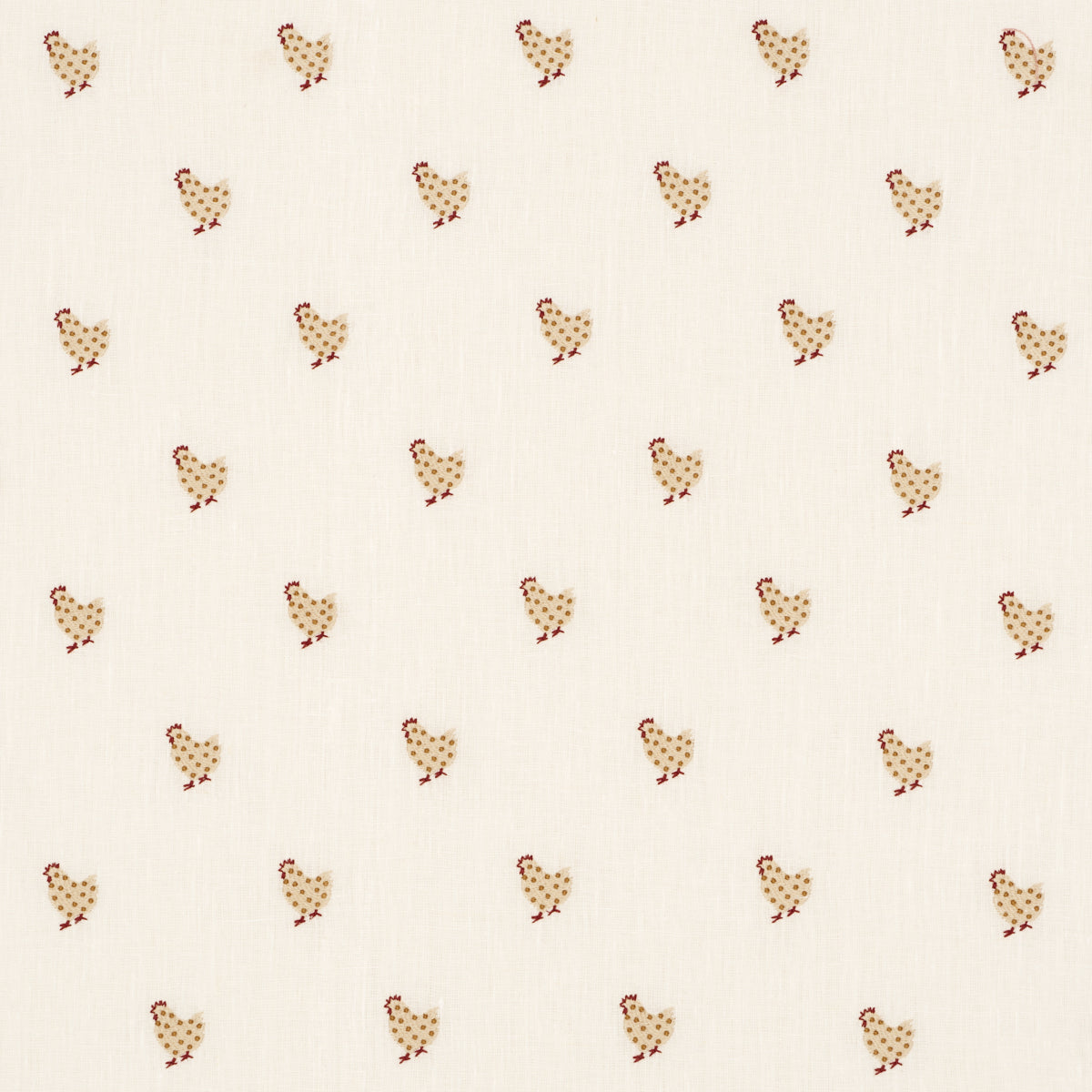 SCHUMACHER  PRAIRIE BETSY'S CHICKEN EMBROIDERY WOVEN WOVEN IVORY   - 85951