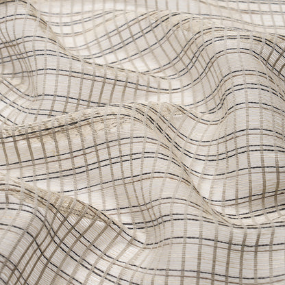 SCHUMACHER  PATTERSON FLYNN PAYTON LINEN SHEER GRID   Black & White   - 86050
