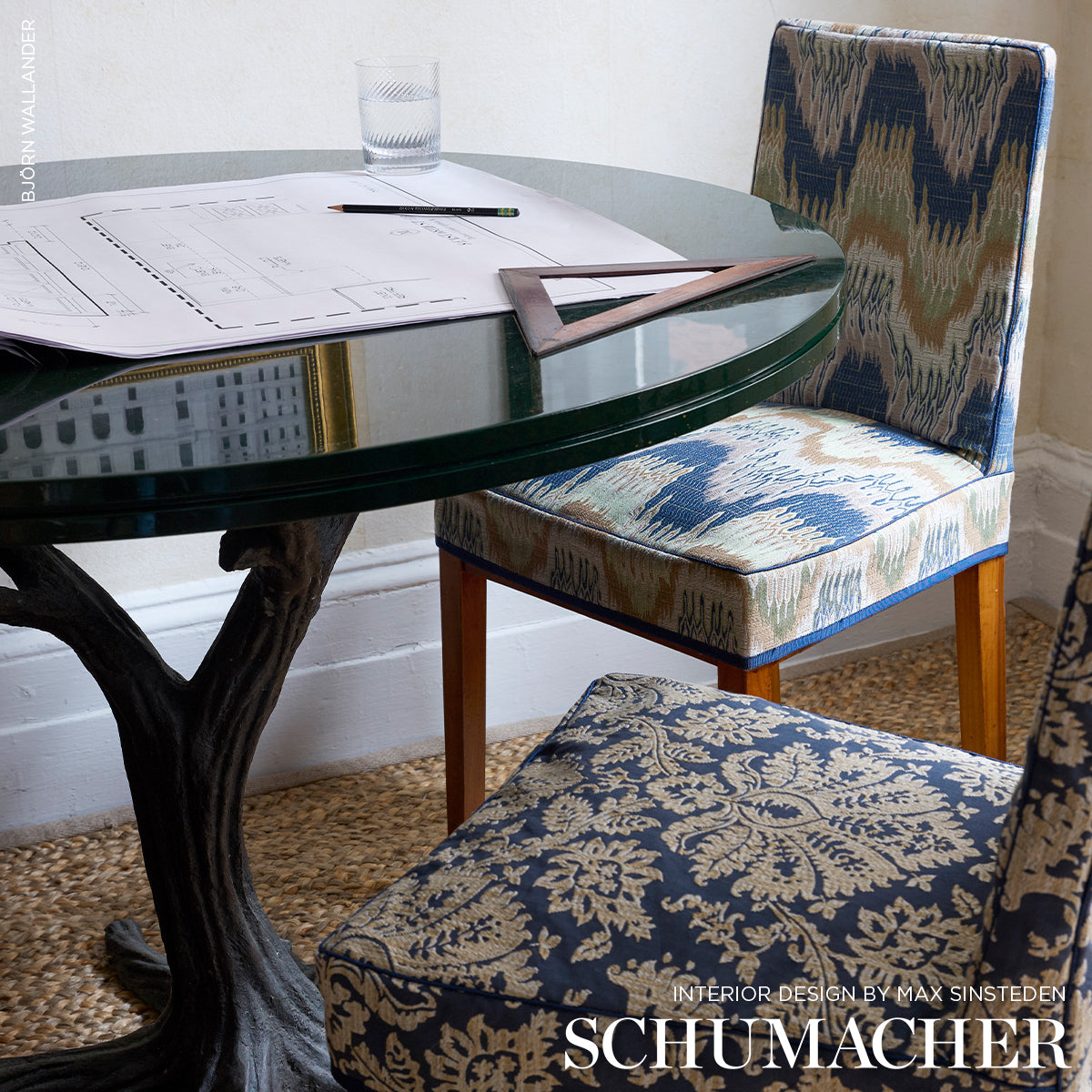SCHUMACHER  ACQUERELLO ELIO FLAMESTITCH   Indigo   - 86131