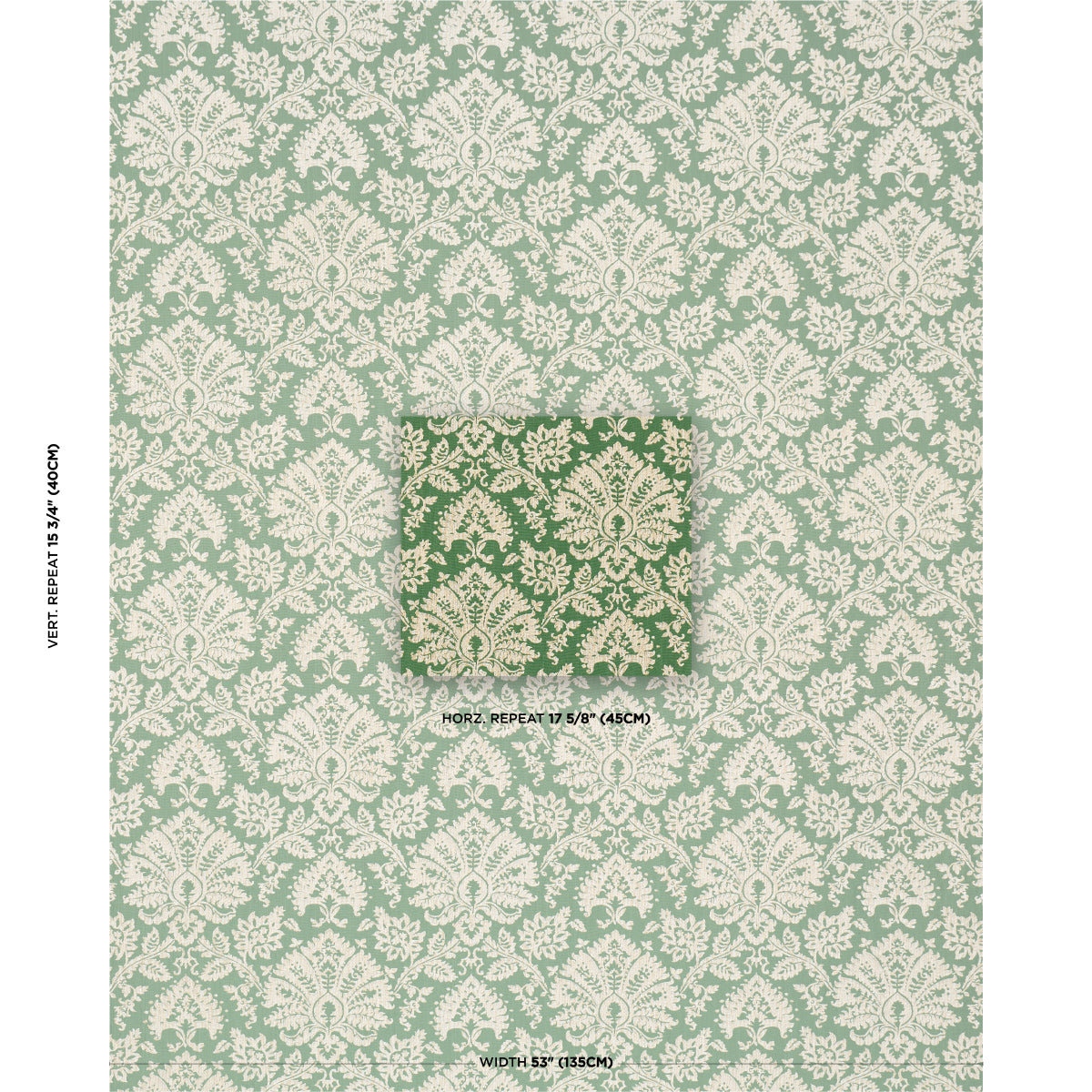 SCHUMACHER  ACQUERELLO GIANNA EMBROIDERY   Emerald   - 86160