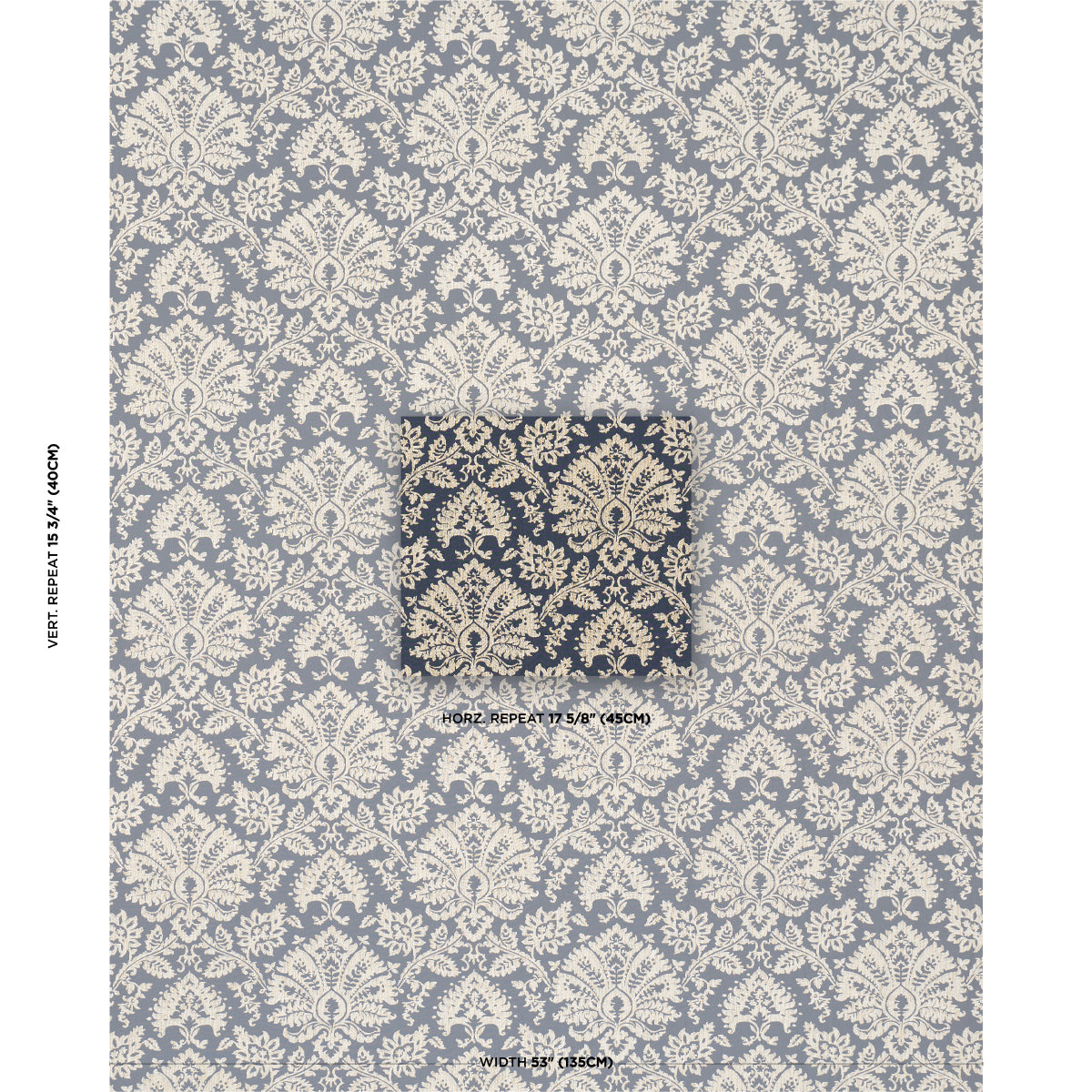 SCHUMACHER  ACQUERELLO GIANNA EMBROIDERY   Indigo   - 86161