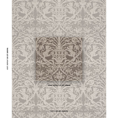SCHUMACHER  A COUNTRY LIFE DOUGAL DAMASK   Smoke   - 86590