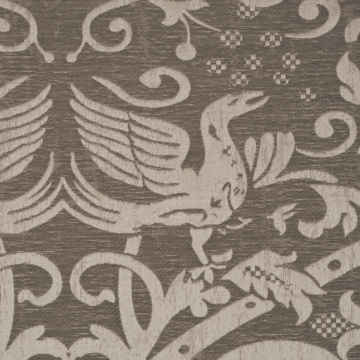 SCHUMACHER  A COUNTRY LIFE DOUGAL DAMASK   Smoke   - 86590