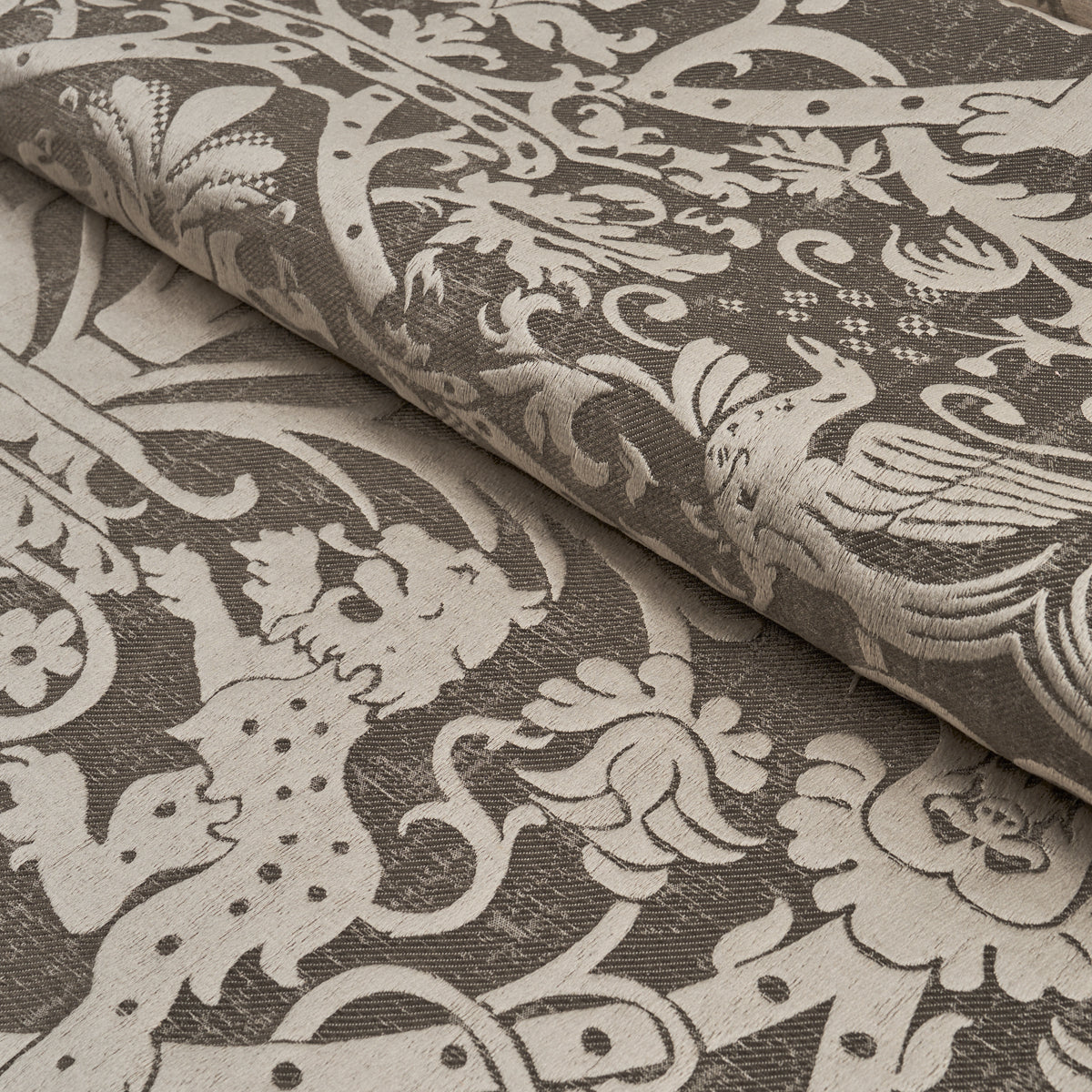 SCHUMACHER  A COUNTRY LIFE DOUGAL DAMASK   Smoke   - 86590