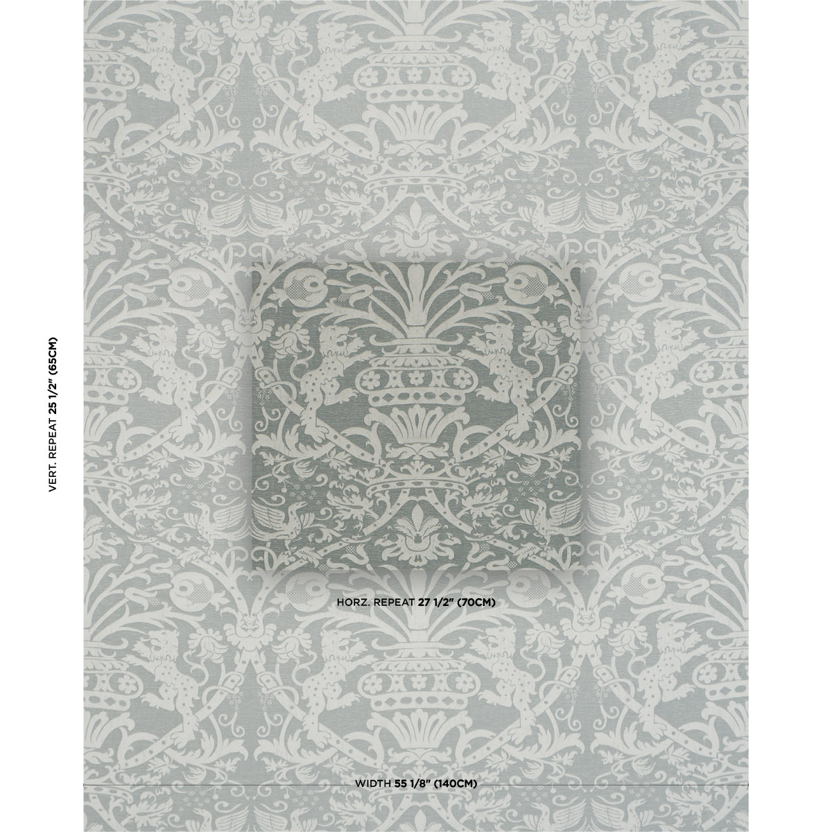 SCHUMACHER  A COUNTRY LIFE DOUGAL DAMASK   Mist   - 86592