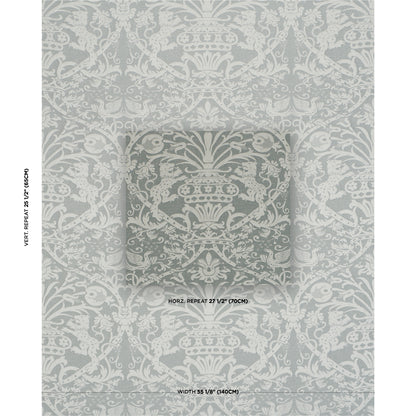 SCHUMACHER  A COUNTRY LIFE DOUGAL DAMASK   Mist   - 86592