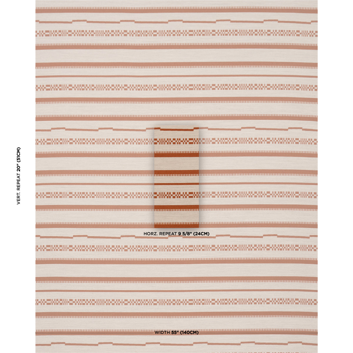 SCHUMACHER  ATELIER PARIS SKYLINE STRIPES REVERSIBLE   Burnt Orange   - 86872