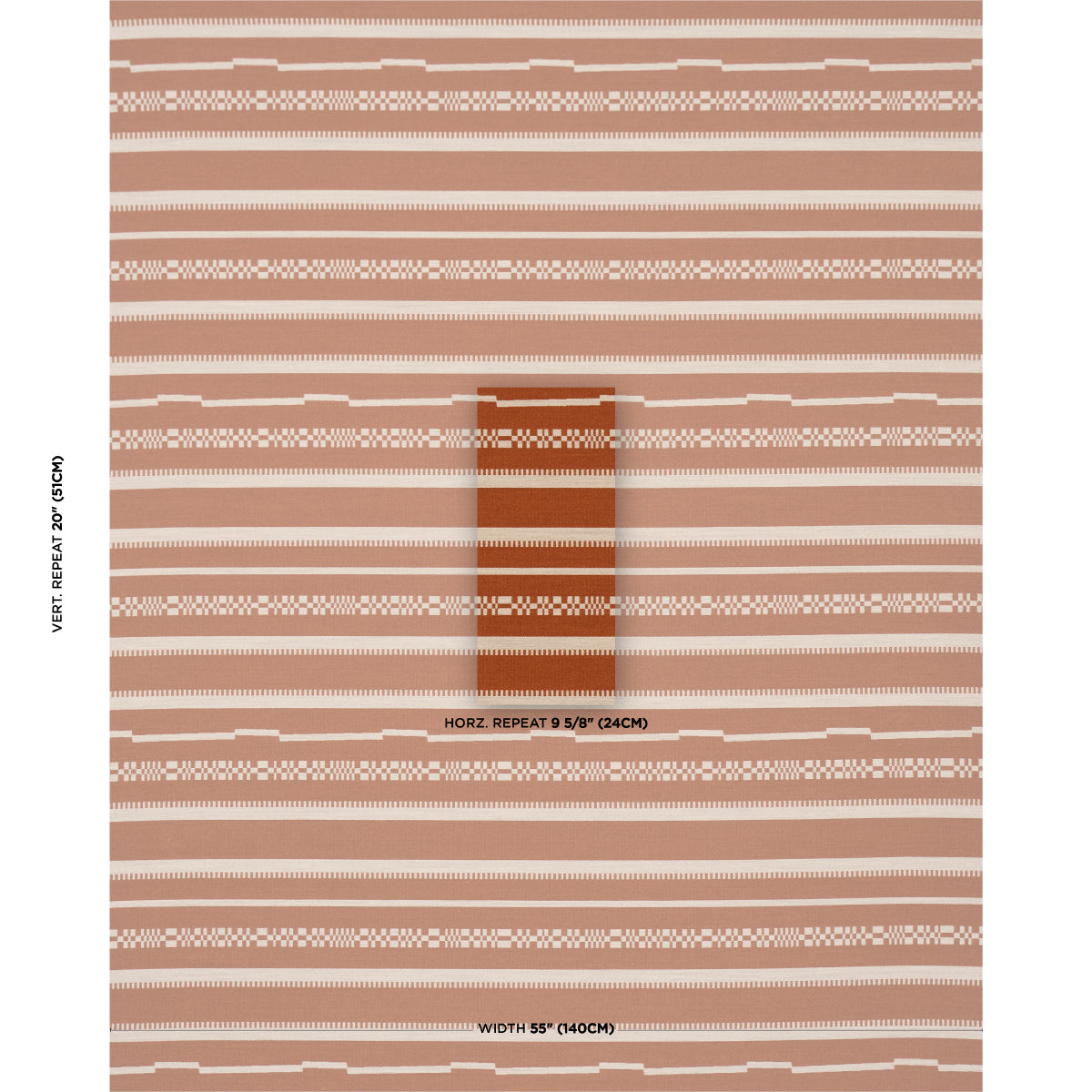 SCHUMACHER  ATELIER PARIS SKYLINE STRIPES REVERSIBLE   Burnt Orange   - 86872