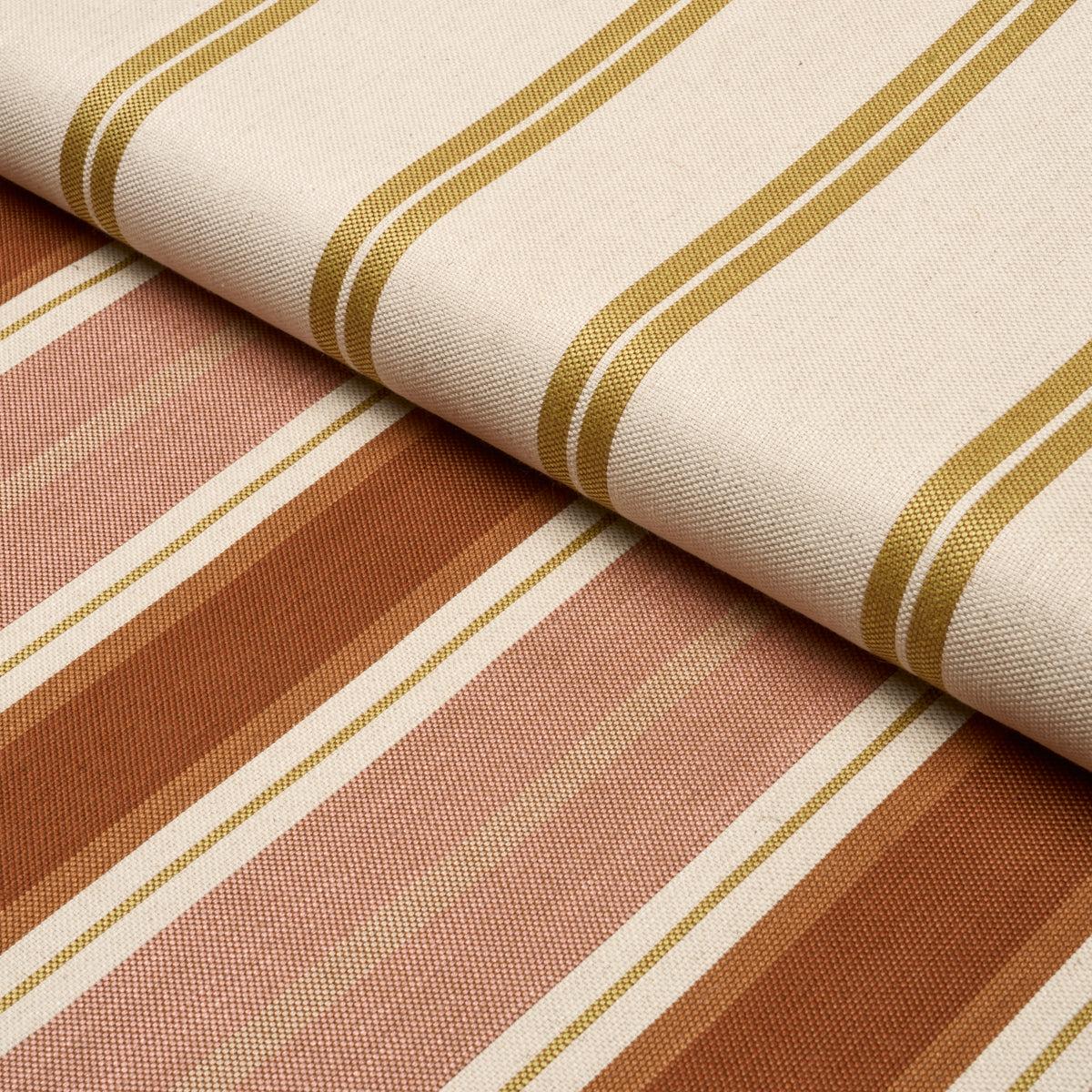 SCHUMACHER  ATELIER PARIS DOUBLE FACE STRIPES   Terracotta Lime   - 86880