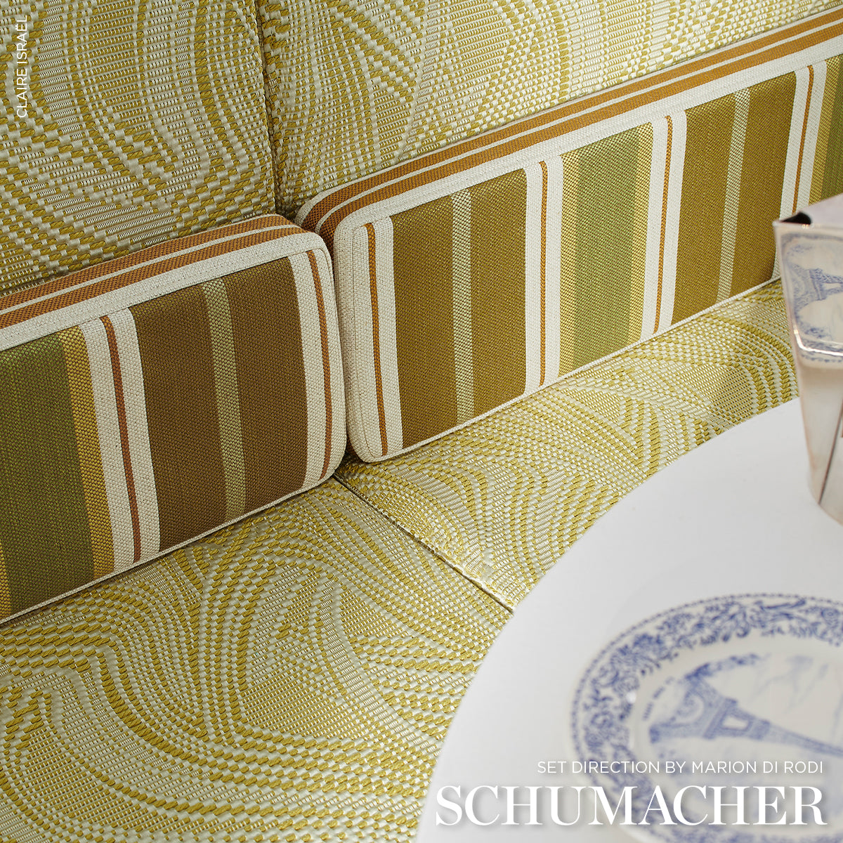 SCHUMACHER  ATELIER PARIS DOUBLE FACE STRIPES   Chartreuse   - 86881