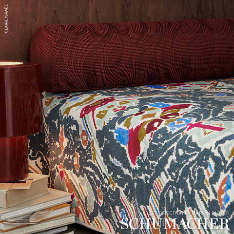 SCHUMACHER  ATELIER PARIS QUILTED WAVES INDOOR/OUTDOOR   Merlot   - 86891