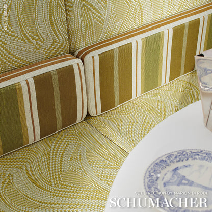 SCHUMACHER  ATELIER PARIS QUILTED WAVES INDOOR/OUTDOOR   Chartreuse   - 86892