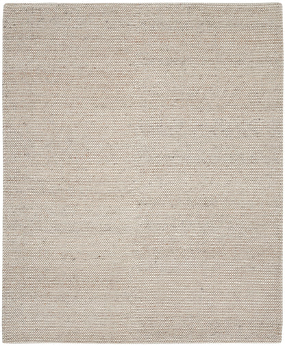 Beige woven flat-weave rug with subtle texture; rectangular, neutral decor for living spaces.