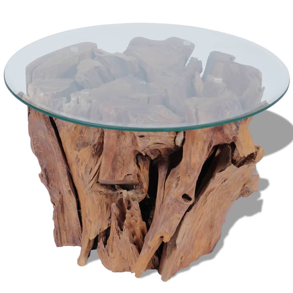 23.6" Coffee Table - Solid Teak Base