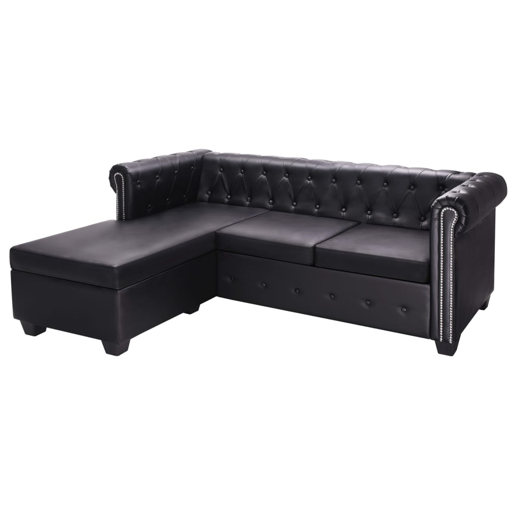 L-shaped Sofa Faux Leather Brown