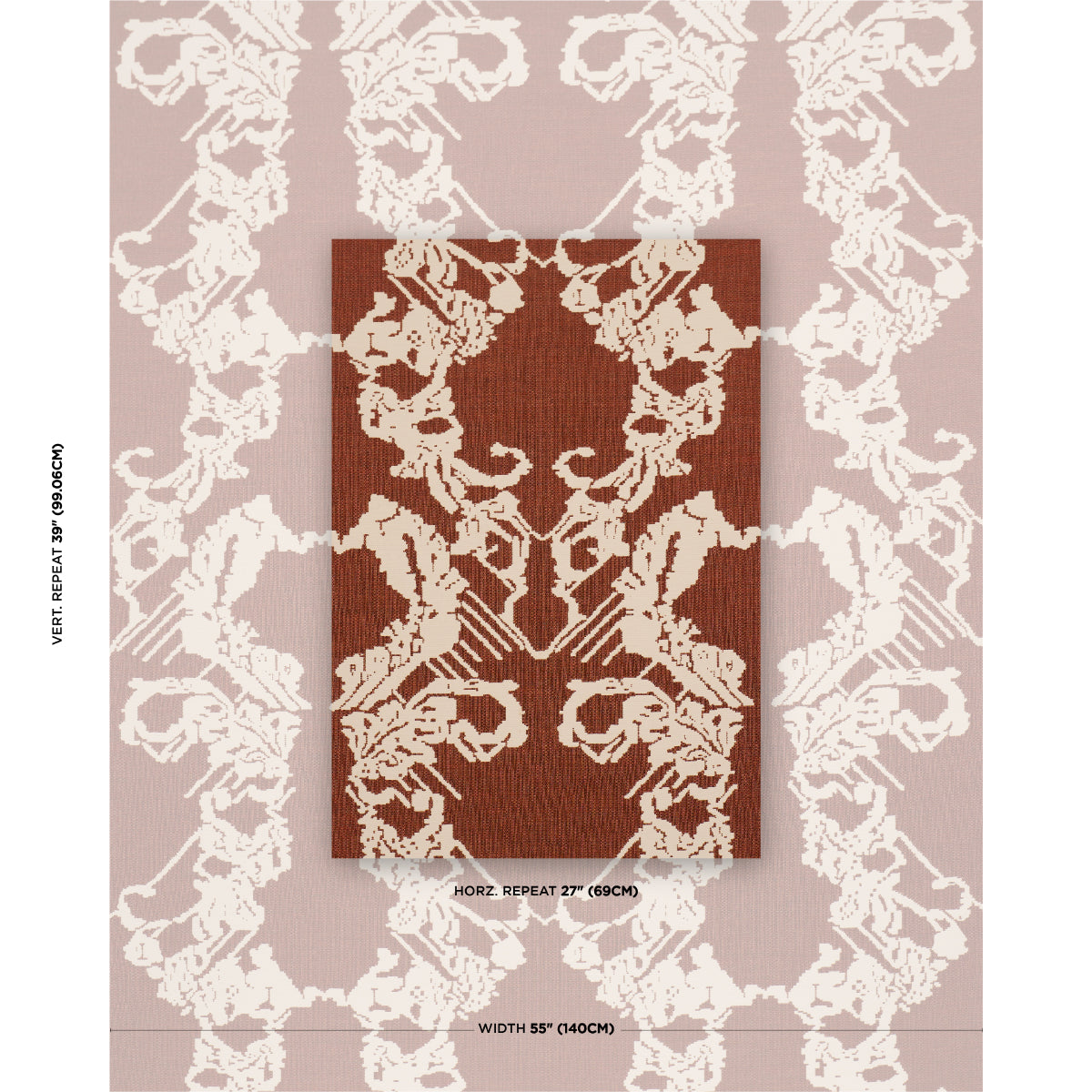 SCHUMACHER  ATELIER PARIS REVERSIBLE DIGITAL DAMASK   Chartreuse   - 87550