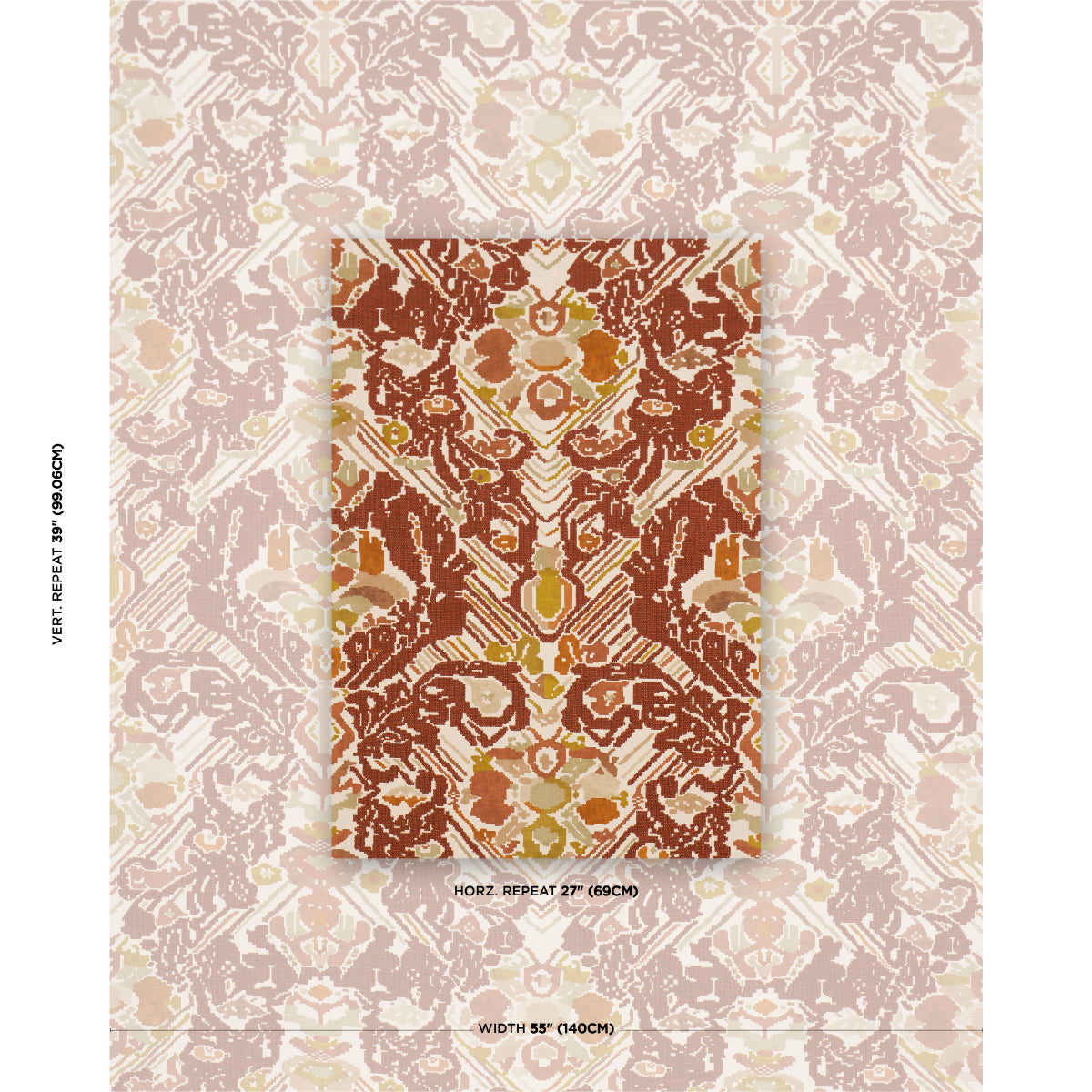 SCHUMACHER  ATELIER PARIS REVERSIBLE DIGITAL DAMASK   Chartreuse   - 87550