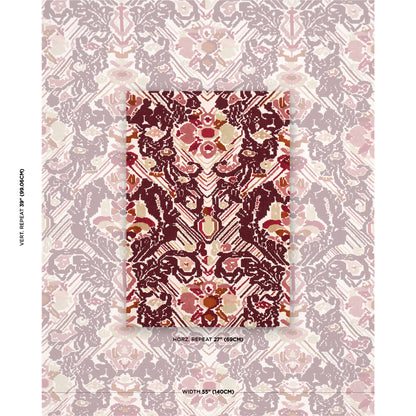 SCHUMACHER  ATELIER PARIS REVERSIBLE DIGITAL DAMASK   Merlot   - 87551