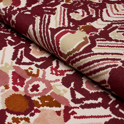 SCHUMACHER  ATELIER PARIS REVERSIBLE DIGITAL DAMASK   Merlot   - 87551