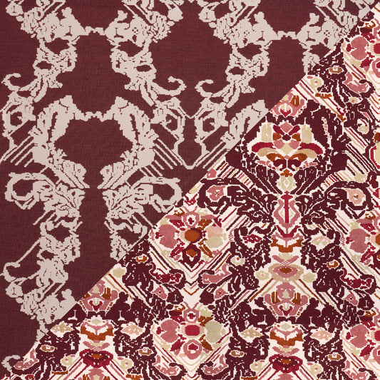 SCHUMACHER  ATELIER PARIS REVERSIBLE DIGITAL DAMASK   Merlot   - 87551