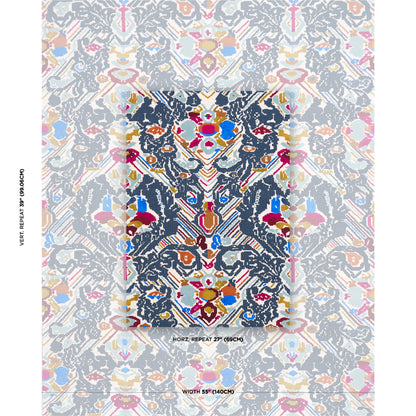 SCHUMACHER  ATELIER PARIS REVERSIBLE DIGITAL DAMASK   Denim   - 87552