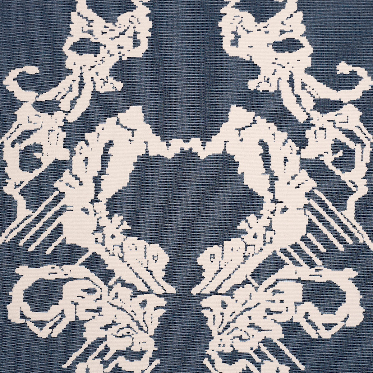 SCHUMACHER  ATELIER PARIS REVERSIBLE DIGITAL DAMASK   Denim   - 87552