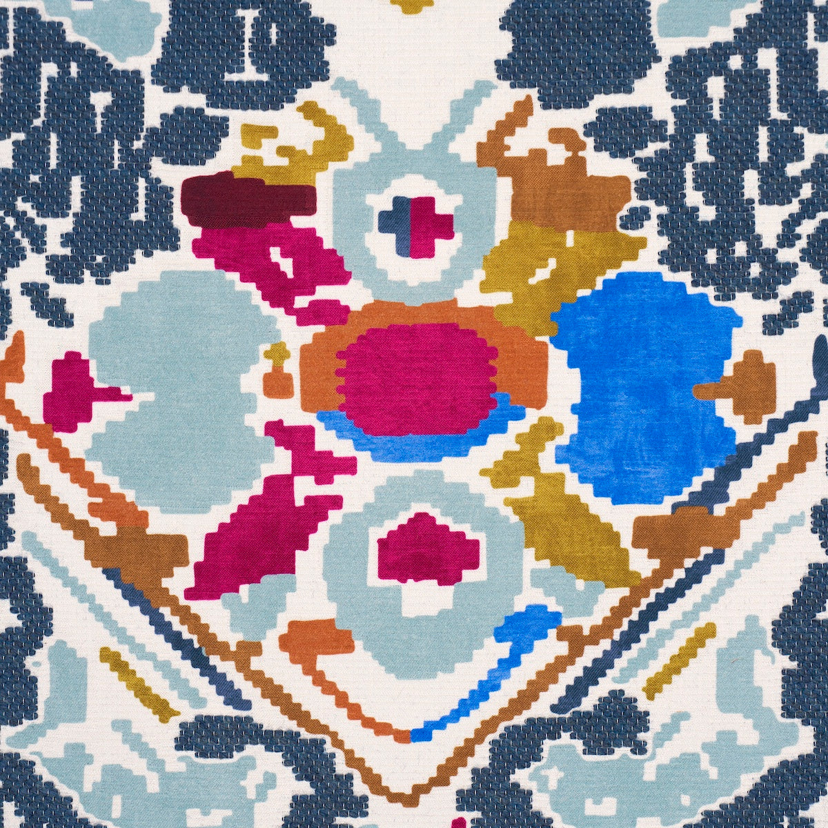SCHUMACHER  ATELIER PARIS REVERSIBLE DIGITAL DAMASK   Denim   - 87552
