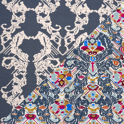SCHUMACHER  ATELIER PARIS REVERSIBLE DIGITAL DAMASK   Denim   - 87552
