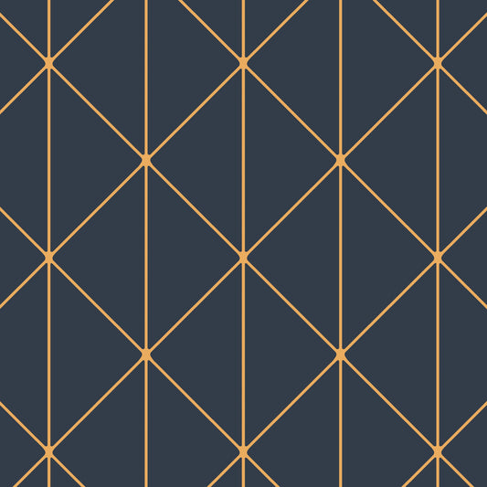 SCHUMACHER  Borastapeter DIAMONDS   NAVY , GOLD   - 8804