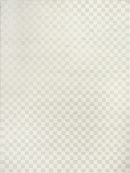 Beige checkerboard pattern with subtle, light squares and fabric-like texture.
