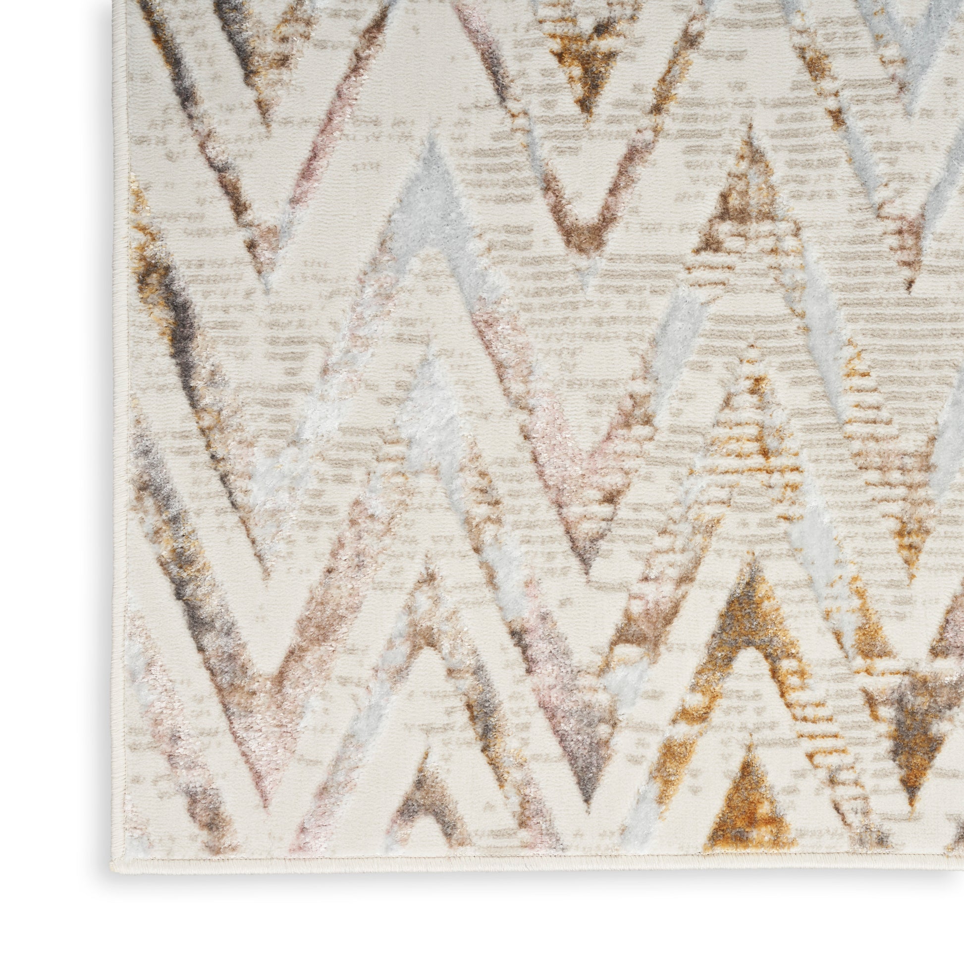 8’ x 10’ Nourison Glitz multicolor abstract area rug with shimmering accents, jewel tone modern glam design, oversized luxury living room rug, contemporary statement carpet for dining room or bedroom décor.