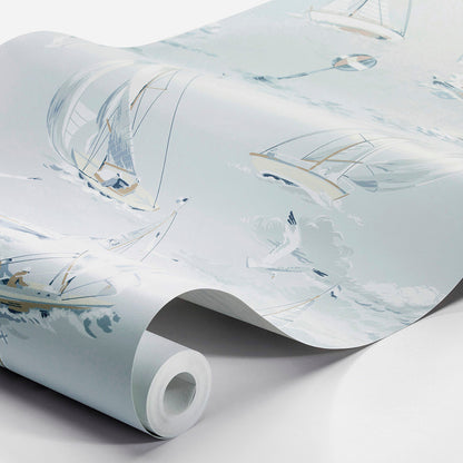 SCHUMACHER WALLCOVERING  BORASTAPETER SAILBOATS   SKY   - 8854