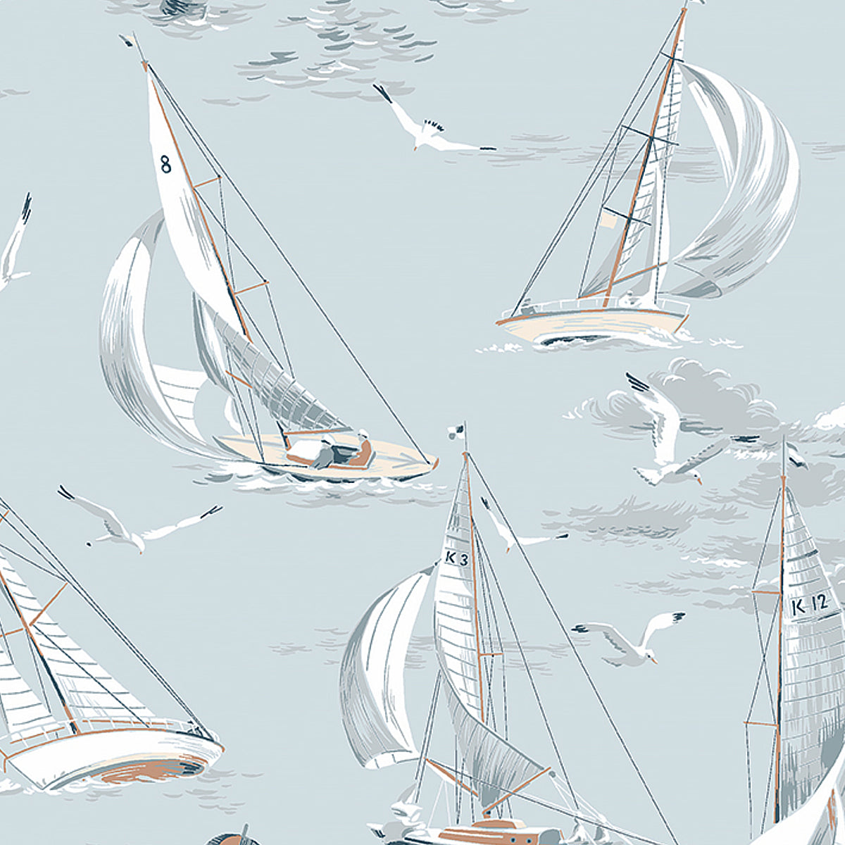 SCHUMACHER WALLCOVERING  BORASTAPETER SAILBOATS   SKY   - 8854