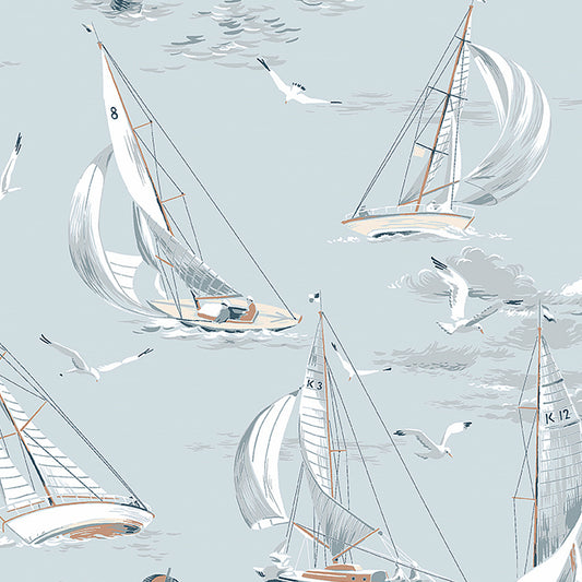 SCHUMACHER WALLCOVERING  BORASTAPETER SAILBOATS   SKY   - 8854