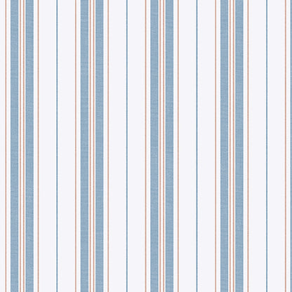 SCHUMACHER  Borastapeter HAMNSK??R STRIPE   BLUE , RED   - 8874