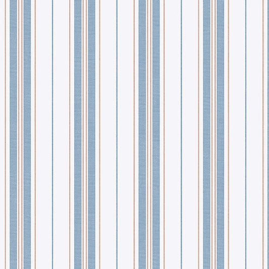 SCHUMACHER  Borastapeter HAMNSK??R STRIPE   BLUE , RED   - 8874