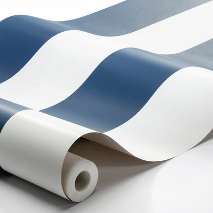 SCHUMACHER  Borastapeter ORUST STRIPE   NAVY   - 8878