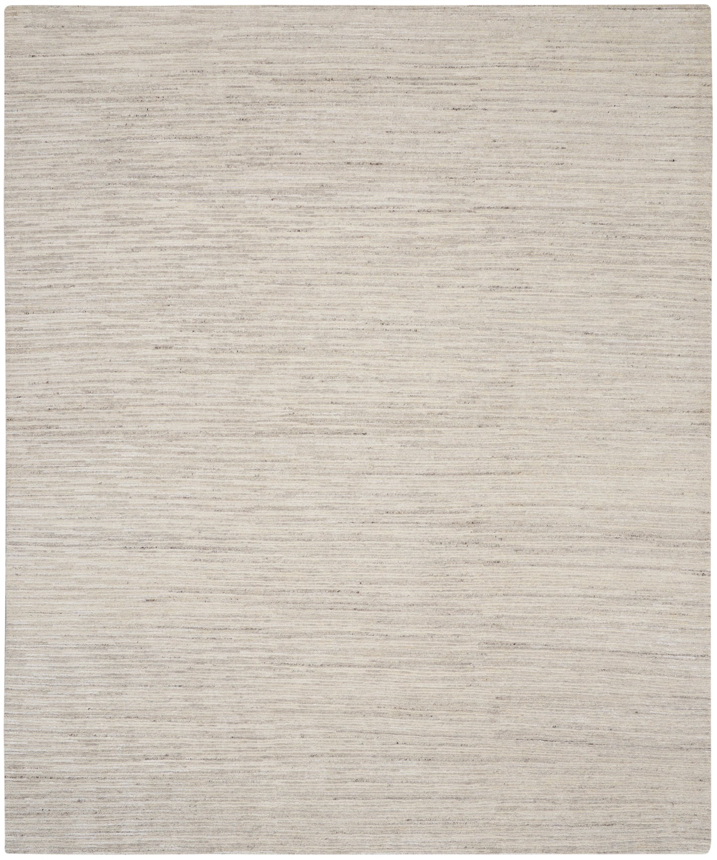 Beige modern rug with a subtle linear pattern, 8' x 10'.