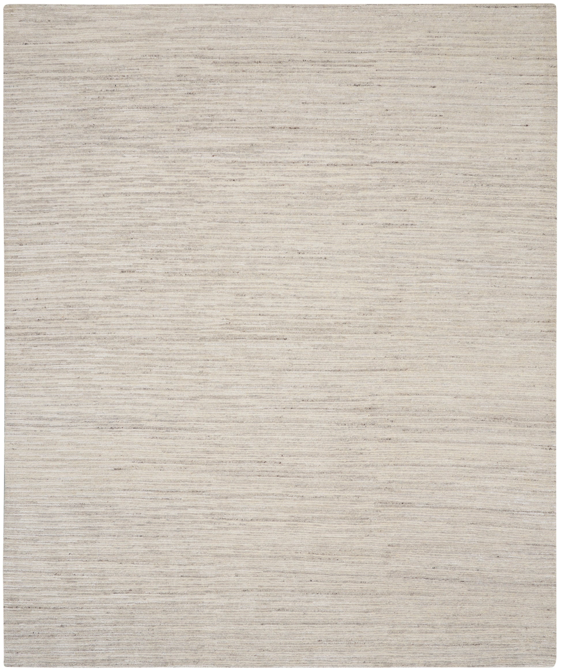 Beige modern rug with a subtle linear pattern, 8' x 10'.