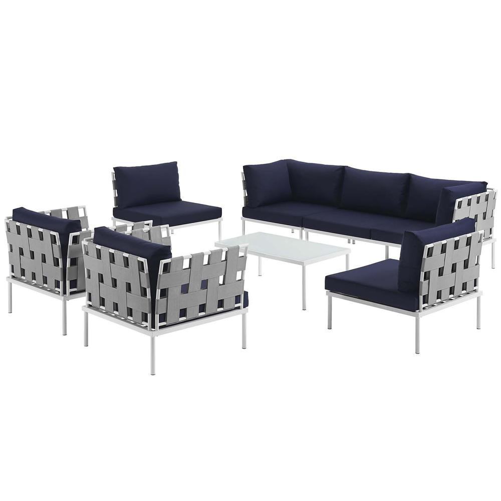 8 Piece Outdoor Patio Aluminum Sectional Sofa Set