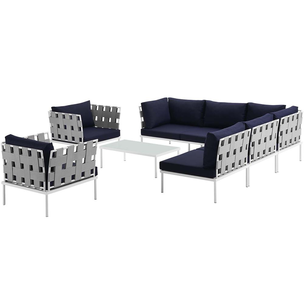 8 Piece Outdoor Patio Aluminum Sectional Sofa Set