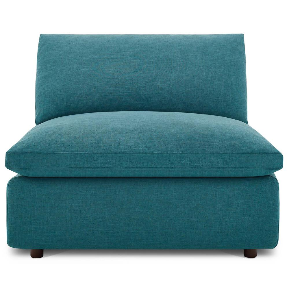 Down Filled Overstuffed 5 Piece Sectional Sofa Set-Teal