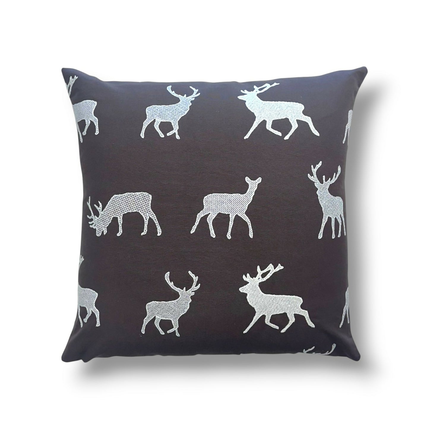 20" Java 100% Cotton Pillow Cover in Schumacher Caribou Embroidery / 67161 Fabric