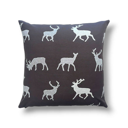 20" Java 100% Cotton Pillow Cover in Schumacher Caribou Embroidery / 67161 Fabric