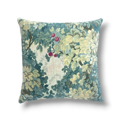 20" Blue Greens Jacquard / Velvet Weave Pillow Cover in Scalamandré Marly – Blue Greens Fabric