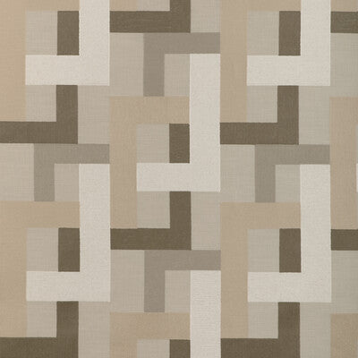 KRAVET BASICS EMBROIDERY GEOMETRIC IVORY,BROWN,CAMEL   - 90009.16.0