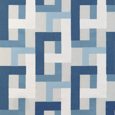 KRAVET BASICS EMBROIDERY GEOMETRIC LIGHT BLUE,WHITE,BLUE   - 90009.51.0