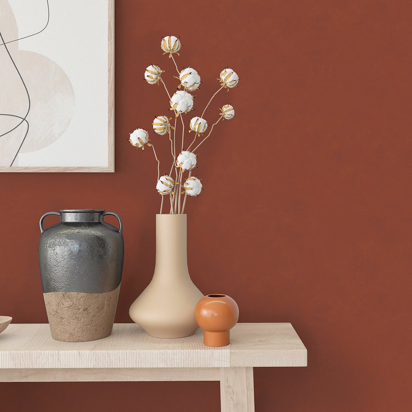 GALERIE WALLCOVERINGS TERRA Uni Plain Texture  Red A subtle plaster effect showing lovely earthy textures.     - TR90819
