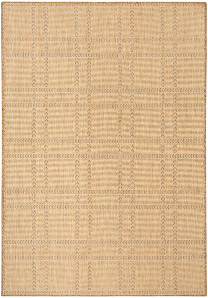 Beige jute rug with woven braided lines forming a grid; natural texture, rectangular, modern home decor.