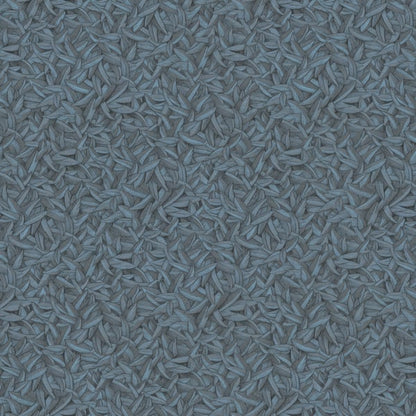 Blue-gray textured pattern of dense, leaf-like shapes arranged in a random weave.